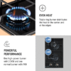Alpha 2B - Blue Stone Gas Hob Alpha 2B - Blue Stone Gas Hob